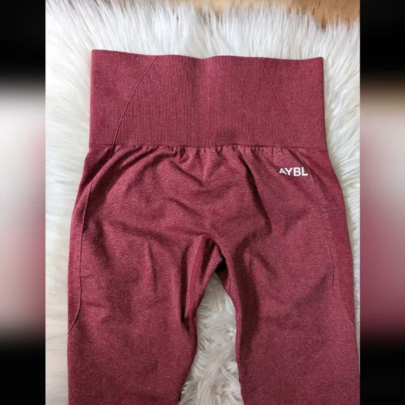 NWT AYBL High Rise Red Marl Athletic Contour Sporty Leggings XS - Picture 8 of 10